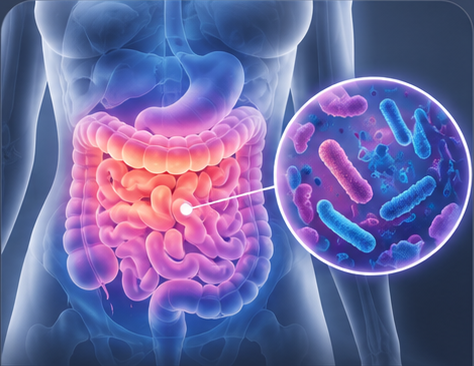 Illustration of gut microbiome
