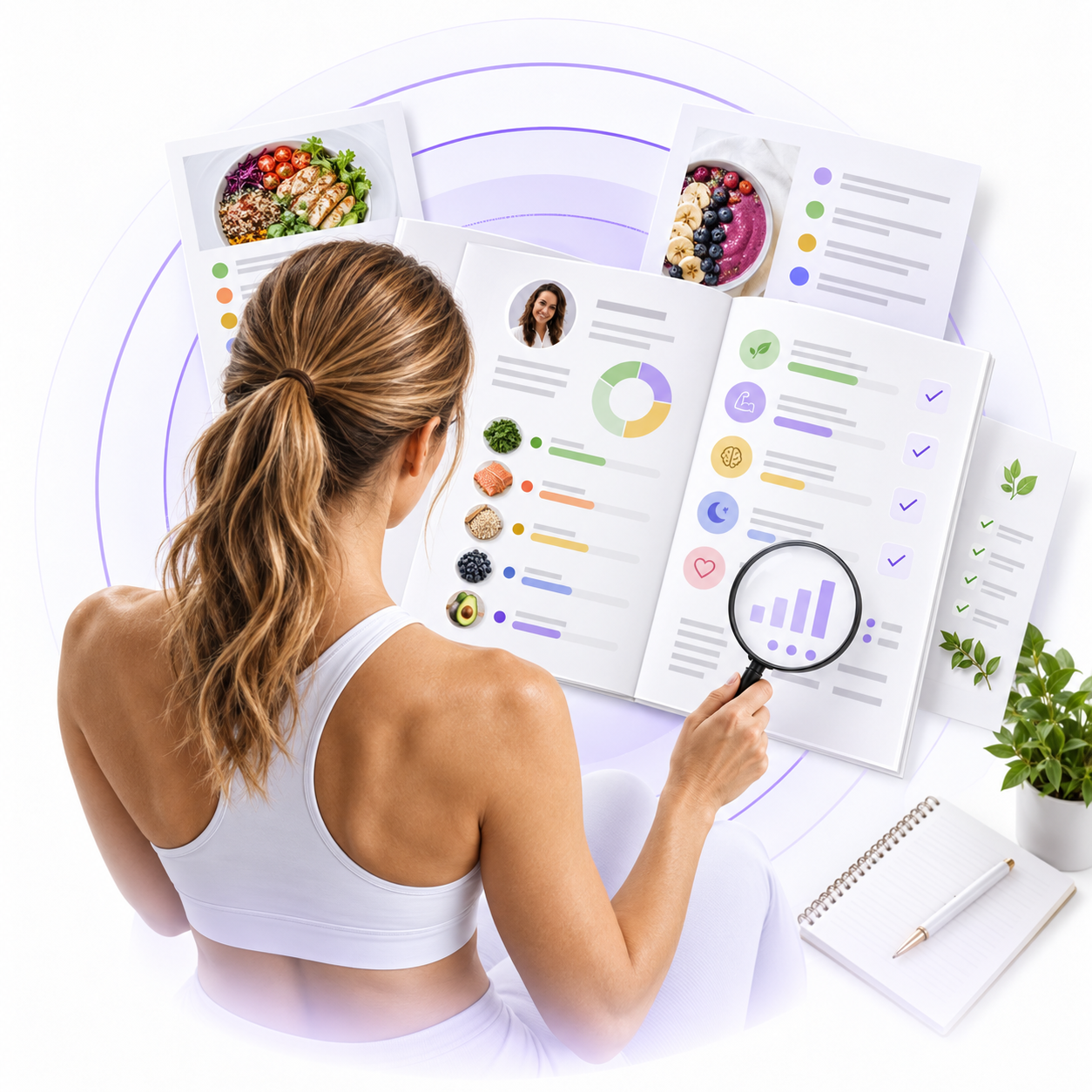 Client reviewing personalized SlimReset reports