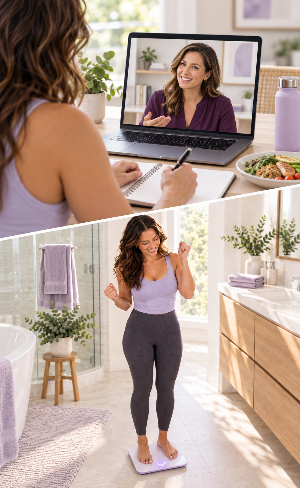 Client receiving coaching and tracking progress